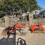 LEWIS 2510 compact tractor front loader removed from Kubota B2710 in tidy working condition